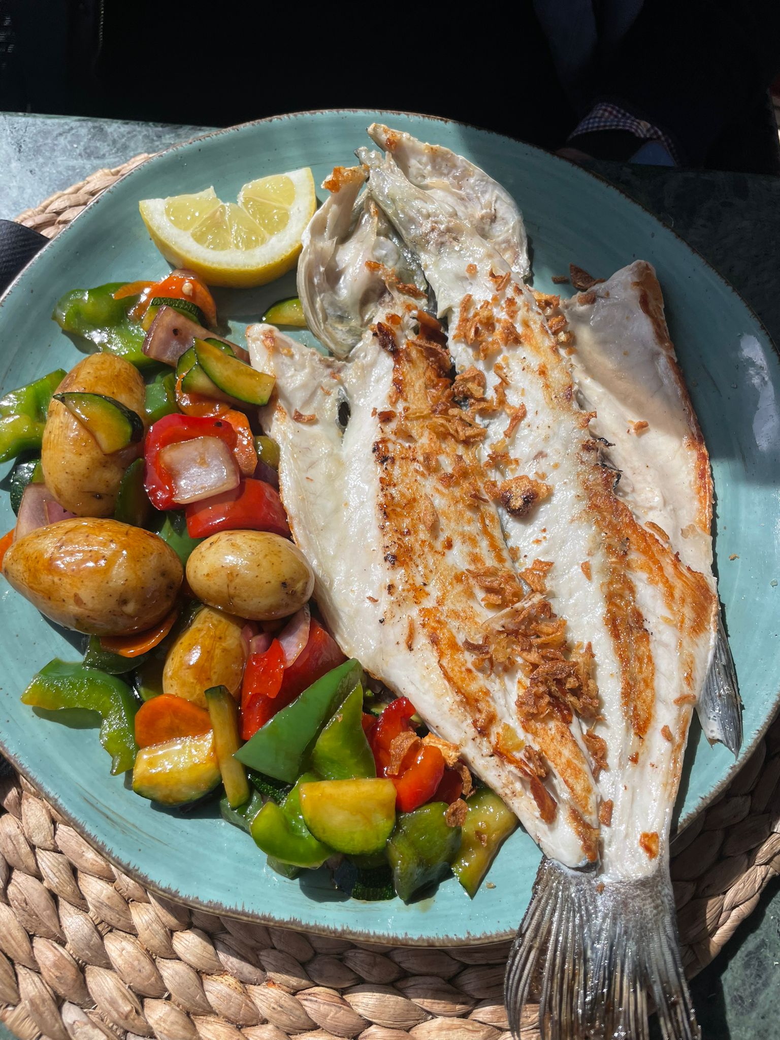 Grilled Sea Bass - Exoticca Marbella Mediterranean restaurant